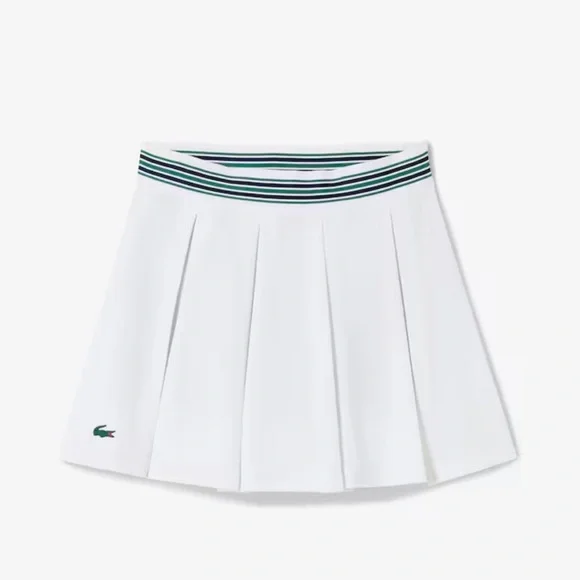 NWT Lacoste Green and White Striped Tennis Skirt Size 8 - Picture 4 of 4